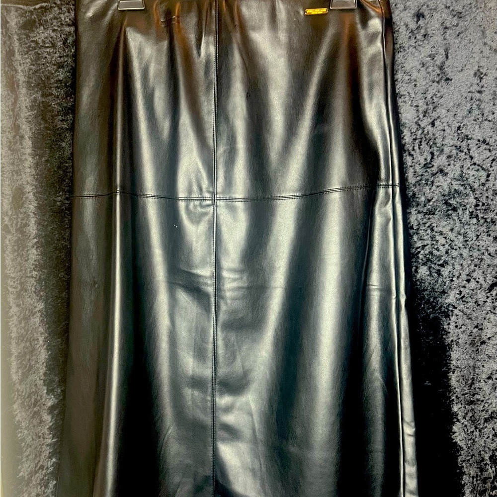Marc of New York  Black Faux Leather A line skirt.